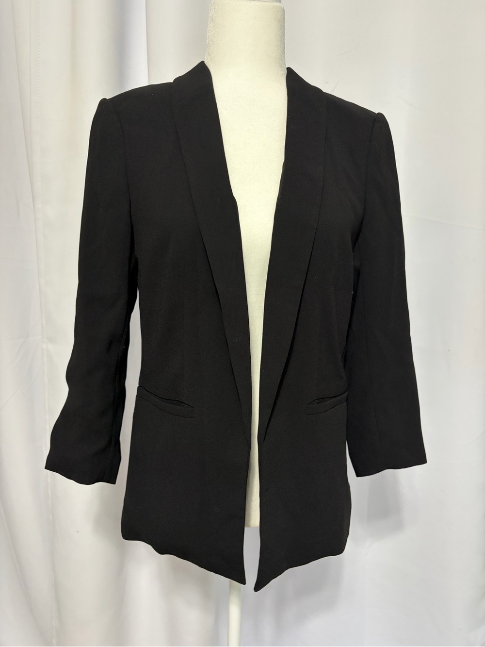 H&M Black Open-Front Shawl Collar Blazer